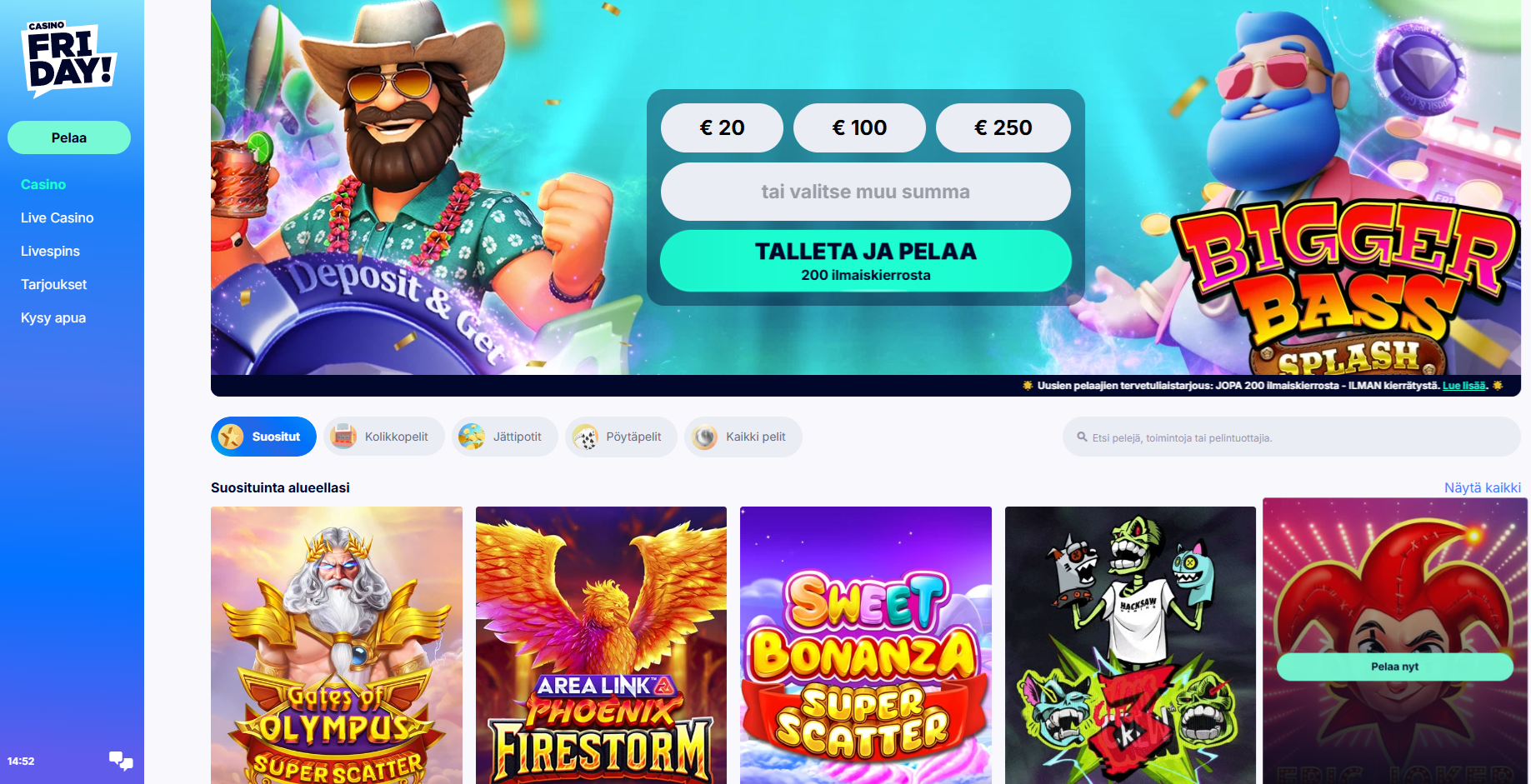 Screenshot CasinoFriday