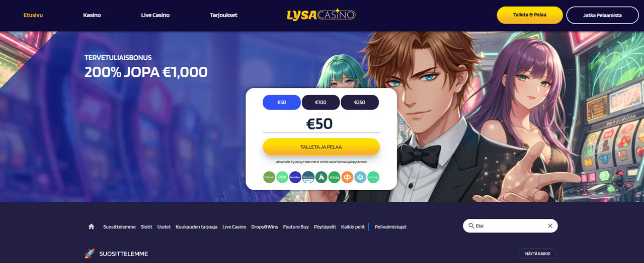 Screenshot Lysacasino