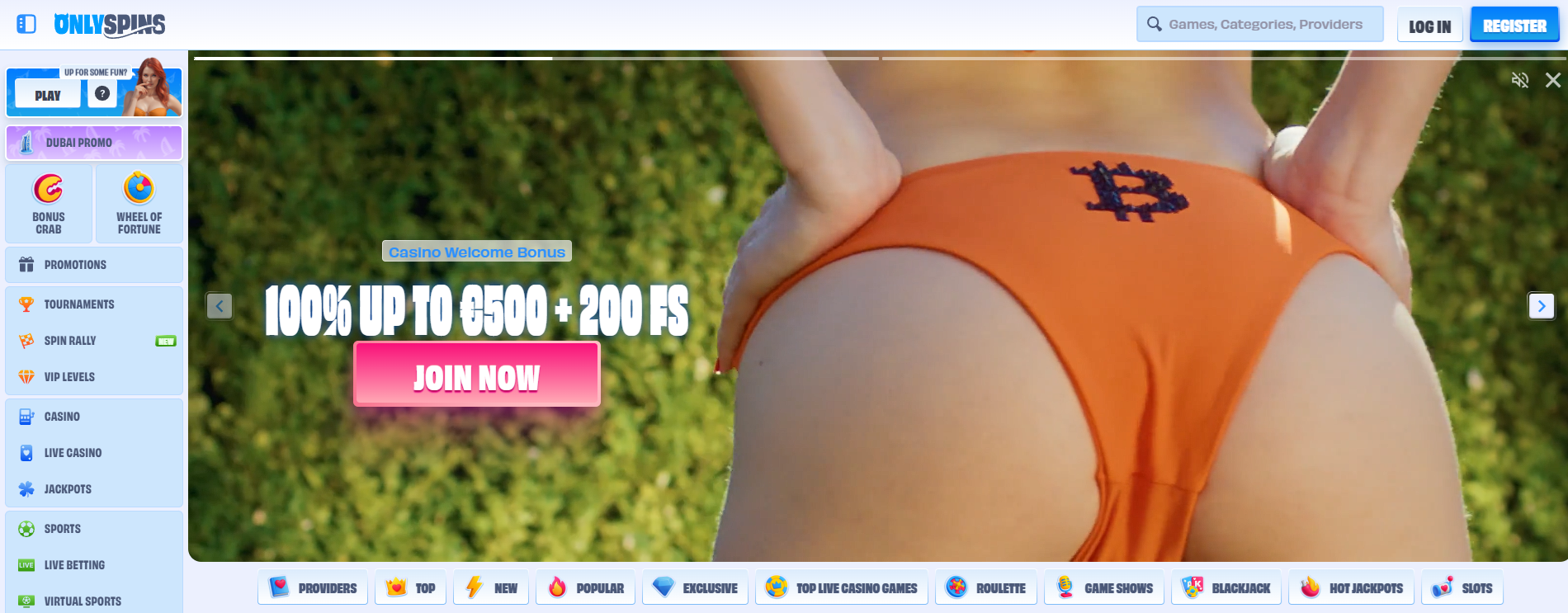 Screenshot OnlySpins